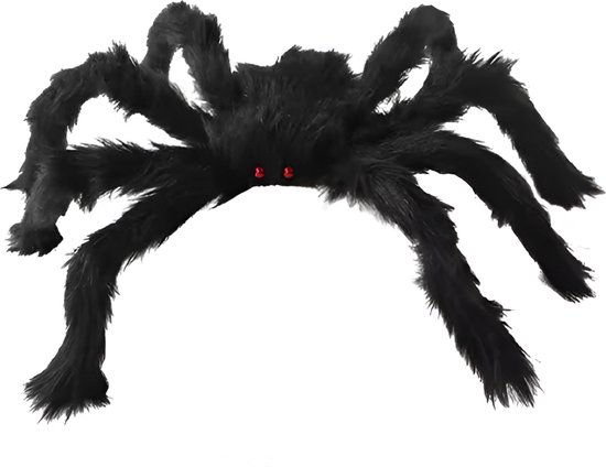 Nep Spin - 75 cm - Zwart - Fop Artikelen - Spider - Halloween - Feestversiering
