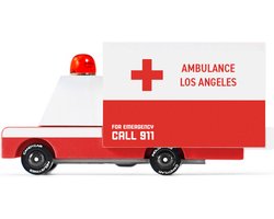 Candycar World: AMBULANCE VAN (E762) 8,4x4,1x5,1cm, wooden diecast, in giftbox, 3+