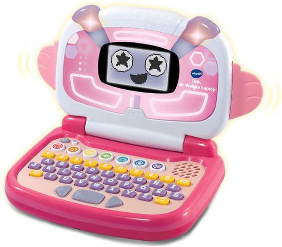 VTech Bob, de Vrolijke Laptop roze - Educatieve Speelgoed Computer