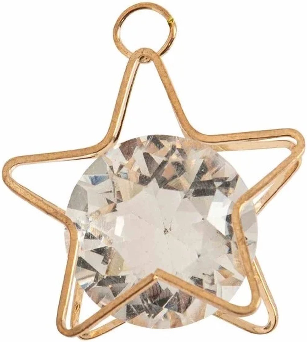 Hanger metalen ster met diamant, 4cm