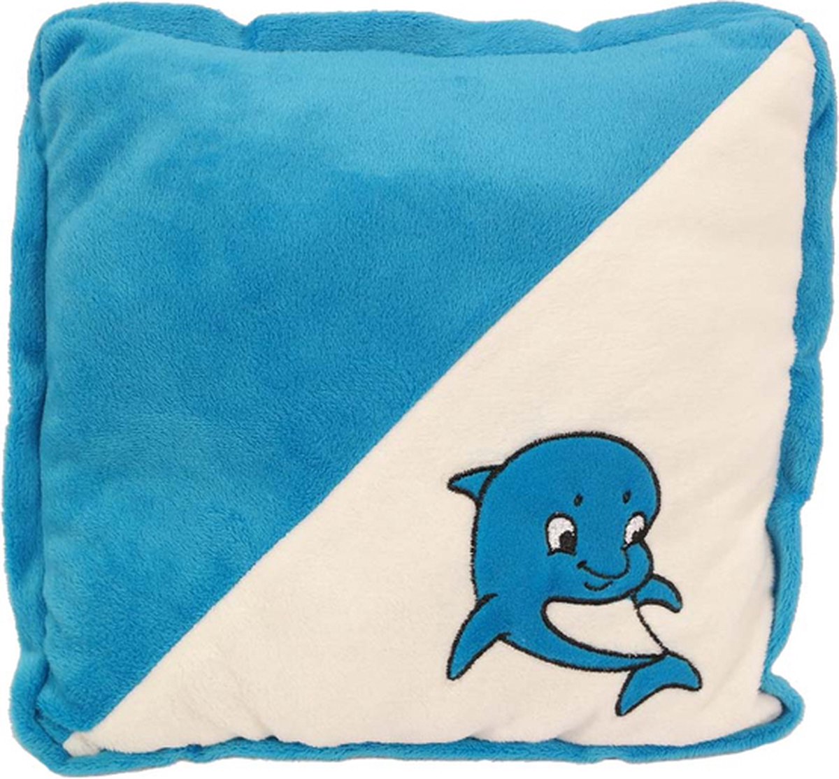 PIA Soft Toys - vierkant pluche Dolfijn kussen - 30 cm