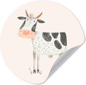 WallCircle® - Behangcirkel 30x30 cm - Muurstickers Koe - Boerderij dier - Dieren - Pastel kleuren - Muurcirkel - Kinderkamer accessoires - Decoratie babykamer - Wandcirkel zelfklevend