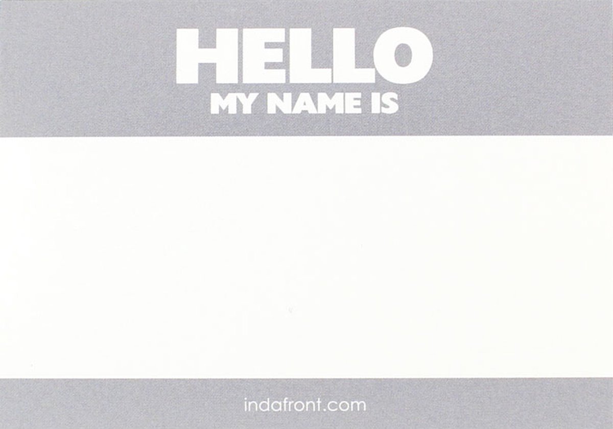 Hello My Name is Stickers - Grijs - 50 stuks