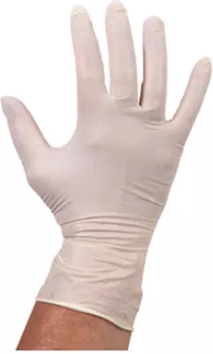 Handschoen latex wit ongepoederd M (100 stuks)