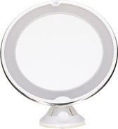 Bol.com LED ring make-up spiegel met zuignap - wit - 20 x 22 cm - 5x zoom aanbieding