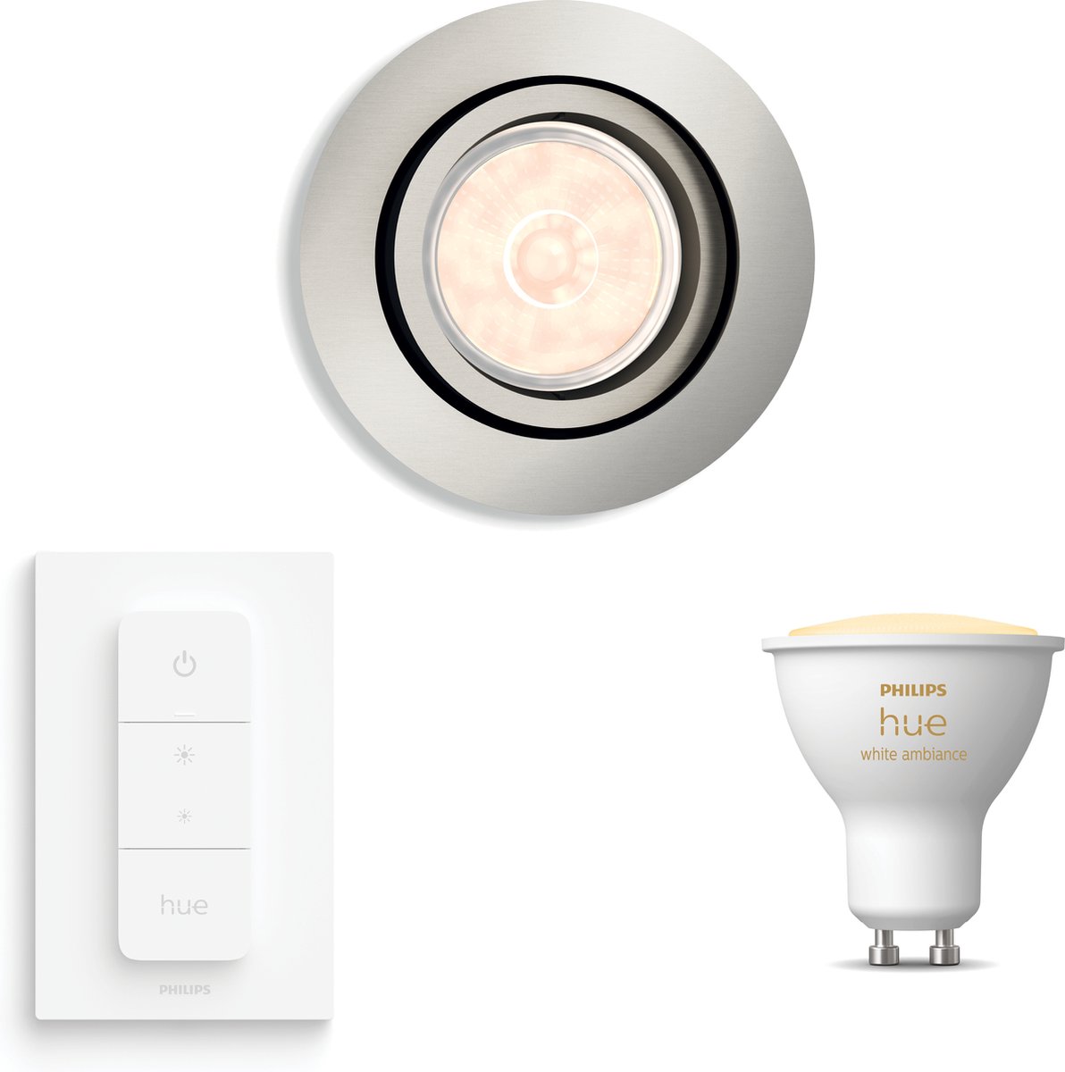 PHILIPS HUE Enneper set van 3 Inbouwspots GU10 (Wit) Warmwit Licht