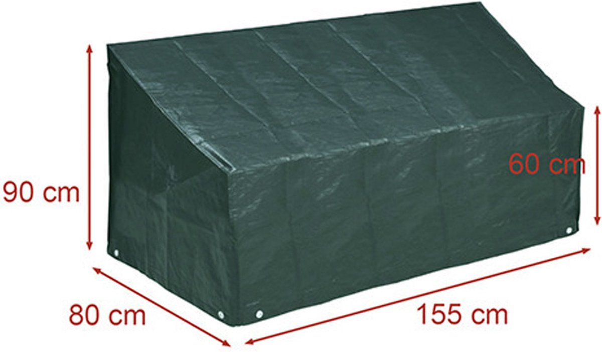 CM Buitenbank/tuinmeubel beschermhoes - groen - polyester - waterafstotend - 159 x 76 x 89 cm