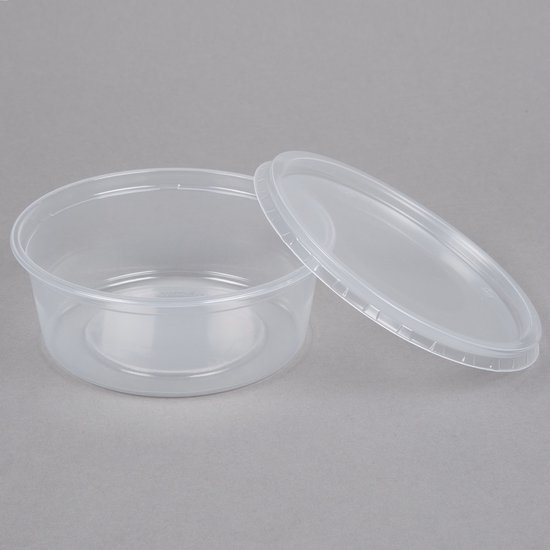 MONOUSO - Transparant PET-Sauspotdeksel 75 en 100ml 7,3cm (50 Stuks