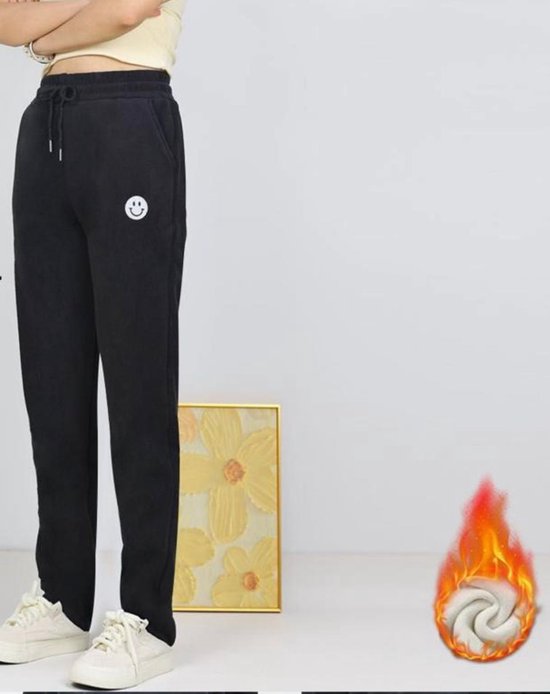Dames Gevoerde Jogging broek / Thermo broek S 36 Zwart