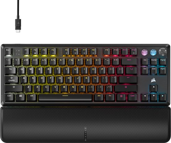 Corsair K70 PRO TKL - Tenkeyless Gaming Toetsenbord - Mechanisch & Magnetisch - Backlit RGB LED - US Qwerty - Zwart