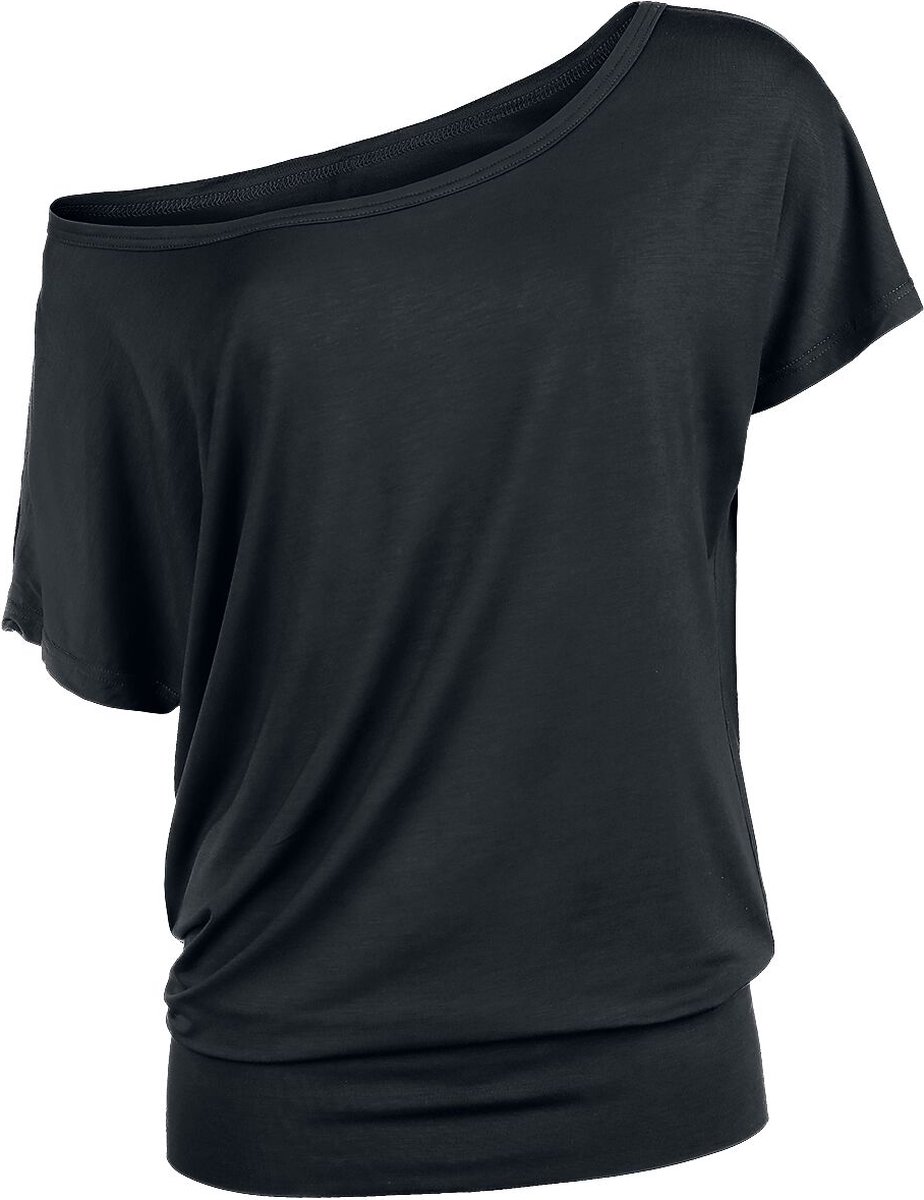 R.E.D. Rock-Engineered Design Zwart los basic T-shirt - Dames - XS
