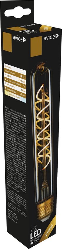 Avide E27 Led Lamp 4.5W - 330 lumen - 2700K - LED Filament Lamp T9 ...