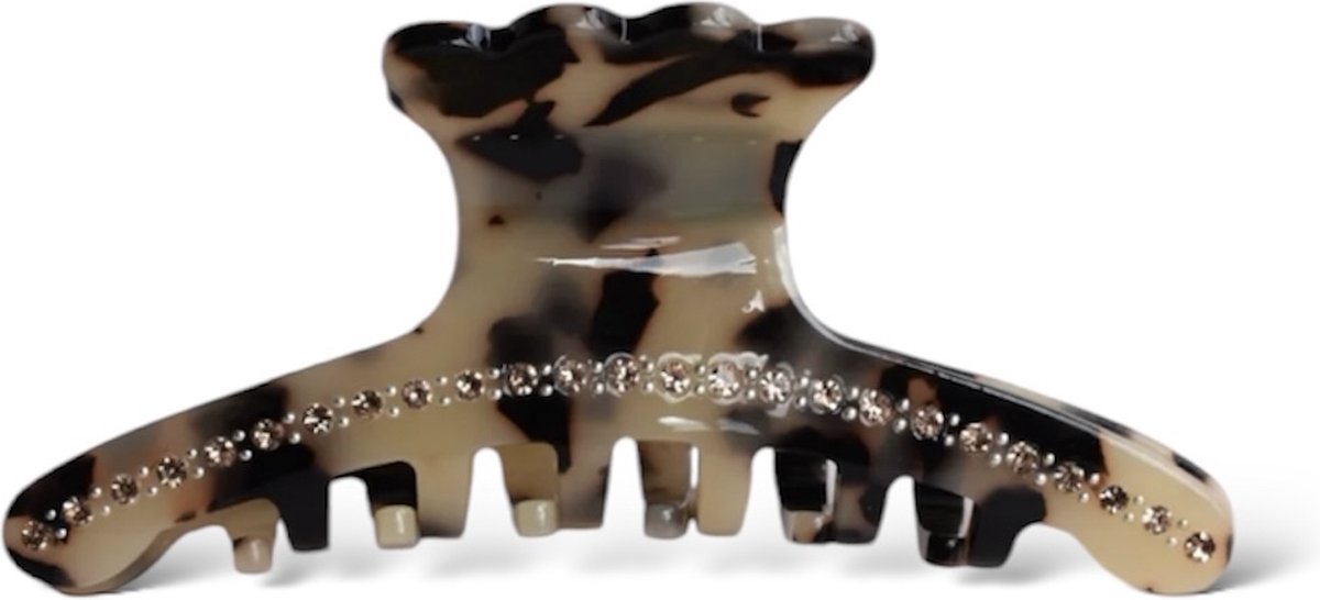 Made somewhere haarklem in luipaard - Bruin - 9.5 cm - Haarklemmen - Haaraccessoires - Acetaat