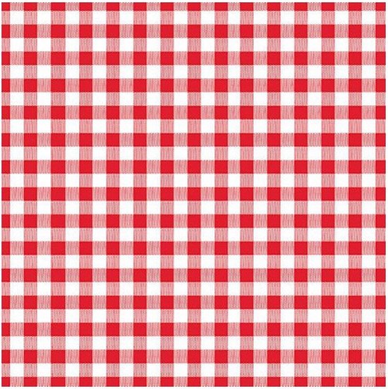 Papstar Servetten rood/wit geblokt - 30x st - papier - 33 x 33 cm - feestservetten- Papieren wegwerp servetjes