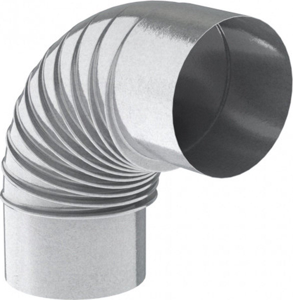 OPSINOX GALVA Kachelbuis enkelwandig Bocht 90° (B09) Galva Ø121mm
