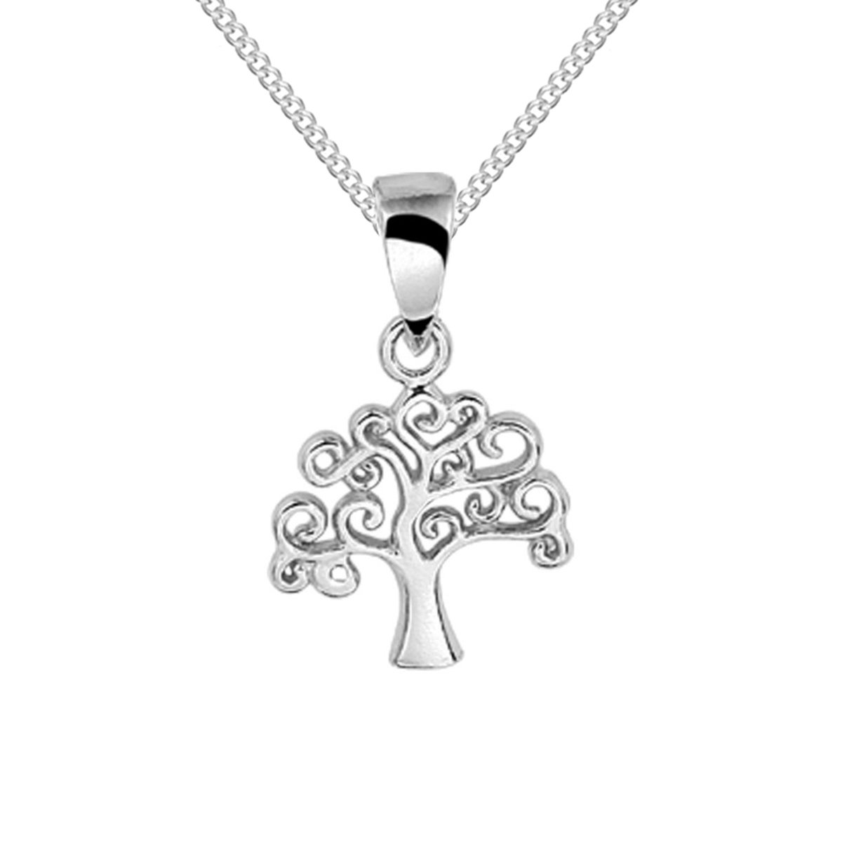 Montebello Ketting Levensboom - 925 Zilver Gerhodineerd - 10.5x13mm - 45cm