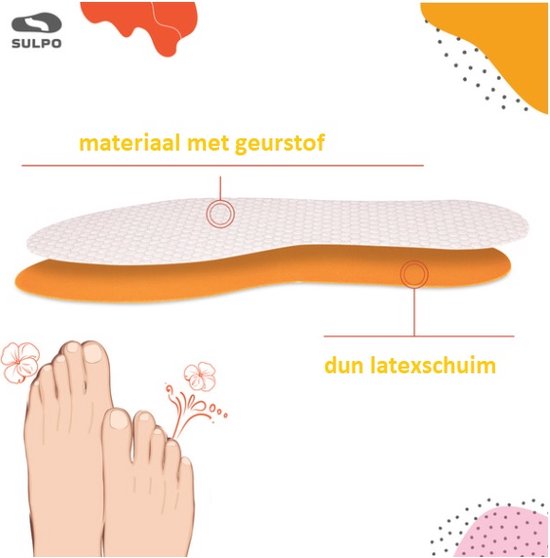 Verdikte, vochtafvoerende, ademende deodorant sportzolen van echt leer