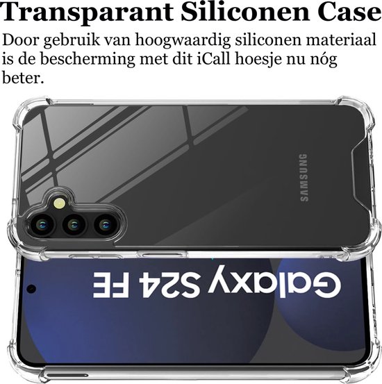 Coque adaptée pour Samsung Galaxy S24 FE - Protecteur d'écran Couverture complète en Glas et protecteur d'appareil photo - Antichoc Transparent