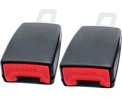Purepeak Gordelverlenger - 2 Stuks - 12 cm - Verlengstuk Gordel – Gordel Clip Autostoel - Autogordel Verlenger - Zwart - Zelf Opmeten Voor Aankoop