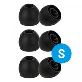 3 Pack Siliconen Small (S) Dopjes Oordopjes Vervanging Tips Flexibele Eartips Oortips Geschikt voor Oordopjes / Headsets Inclusief opbergdoosje Zwart