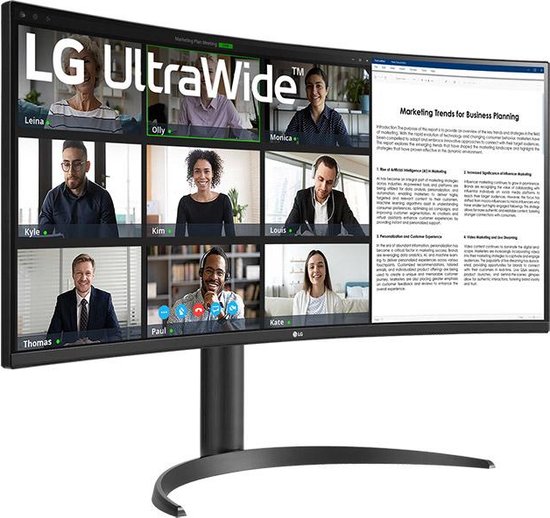 LG 34WR55QK-B Ultrawide Monitor - 34 inch QHD Curved - USB-C 65W | bol