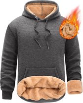 Heren Hoodies Fleece Hoodie Sweatshirt Lange Mouw Sherpa Gevoerde Hooded Jas Thermische Winter Warme Pullover Tops met Zakken Casual Trekkoord Hoodie Jumper voor Mannen
