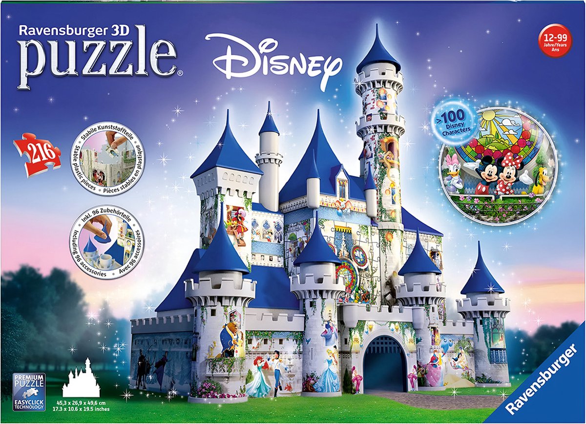 Ravensburger Disney Castle- 3D puzzel gebouw - 216 stukjes — afbeelding 19