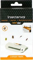 Knock Pest Control Kakkerlakkenval 3 Stuks - Ongedierteval - Insectenval - Kleefval - Zilvervisjesval - Lokdoos - Klein