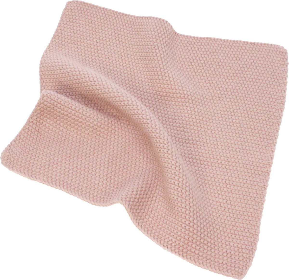 Doekje gebreid zacht roze 100% katoen 27x27cm