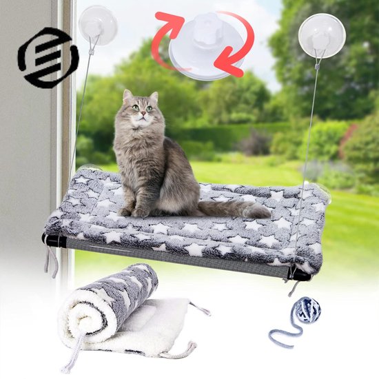 Kattenbureaubed – Hangmat Voor Kat Tot 20 Kg – Met Wisselende Fleece Of Gaas Kussen – Perfect Voor Kantoor Of Kattencafé