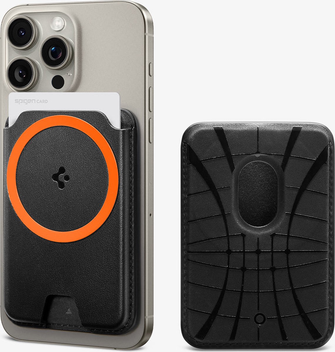 Spigen Valentinus Magsafe Wallet 3-Kaarten, Zwart