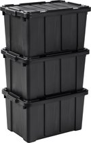 Bol.com IRIS Powerbox Robuust Opbergbox - 50L - 100% Recycled Kunststof - Zwart - Set van 3 aanbieding