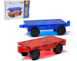 foto van Magna Minds - Magnetisch Speelgoed - Uitbreidingsset - Auto onderstellen - 2 stuks - Magnetic Tiles - Constructie speelgoed - Magnetische tegels - Montessori speelgoed - Magnetic toys - Magnetische bouwstenen - Speelgoed Kinderen
