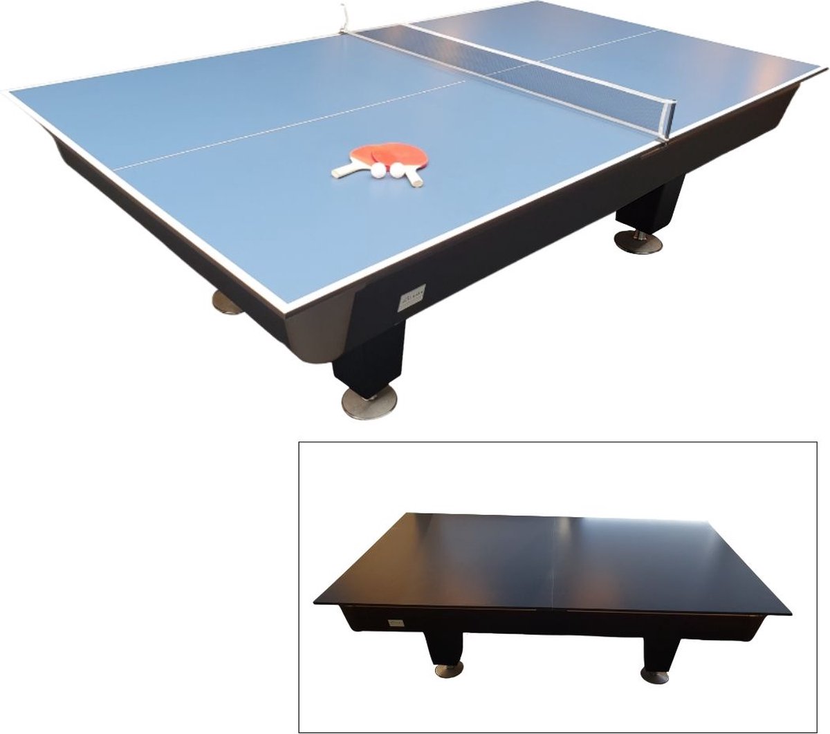 TopTable Tafeltennis/Hobby Conversiontop 2-delig 7ft met Accessoires - Multifunctionele Afdekbladen Pool/Biljart/Airhockey