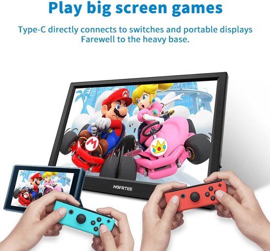 Moniteur Portable 11,6″ HGFRTEE – Écran IPS HDMI/USB-C, Compatible Switch, PS4, PS5