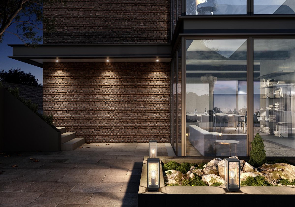 Lucide Claire - Sokkellamp - 1xE27 - IP54 - Antraciet
