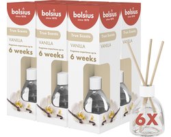 Bolsius - Geurstokjes - Vanille - 6 stuks - Voordeelverpakking - 60ml
