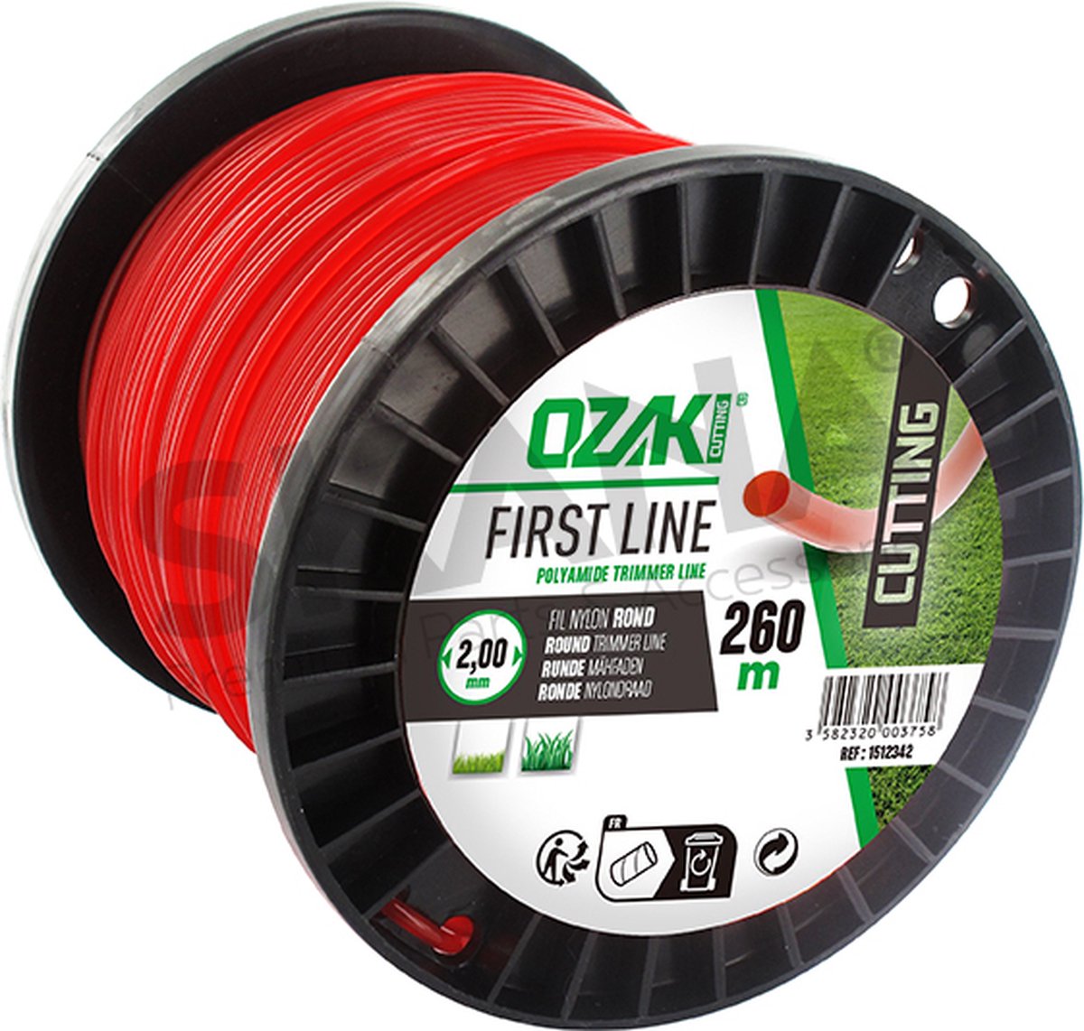 Rol ronde nylondraad OZAKI - Lengte: 260 m, Ø: 2,00mm