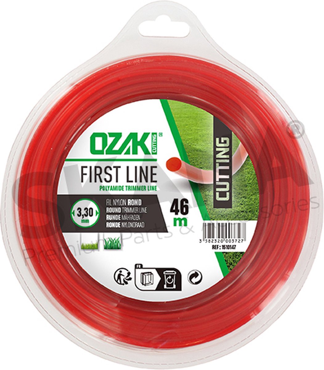 Blister ronde nylondraad OZAKI - Lengte: 46 m, Ø: 3,30mm