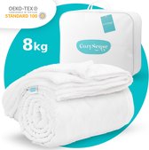 CozySense® - Verzwaringsdeken 8 kg - Weighted Blanket - Zwaartedeken - Verzwaarde Deken - Zware Deken - GLASS-Flow® Drukverdeling - Inclusief Wasbare Hoes - 140 x 200cm - Wit