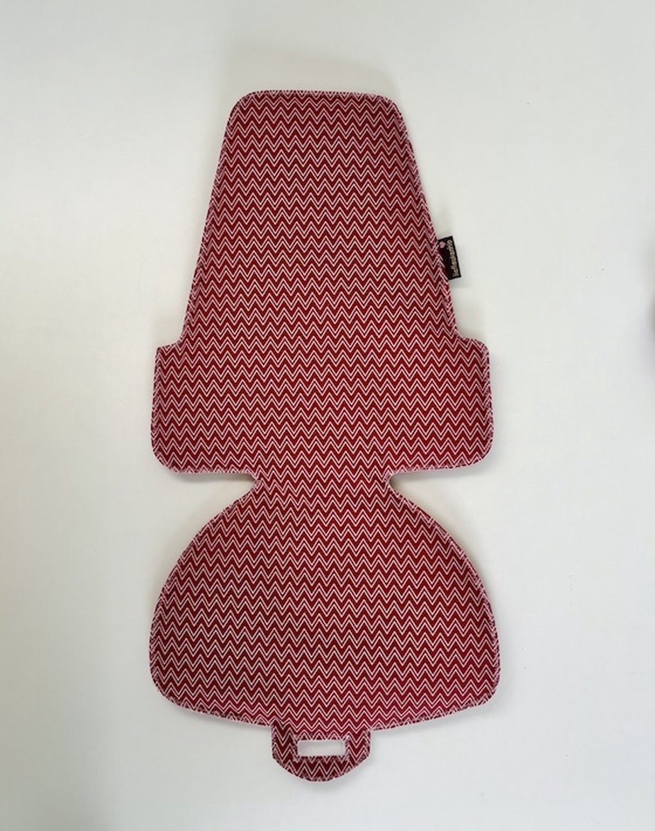Rood witte zigzag kussen inlay voor de bobike maxi fietsstoel - zigzag rood wit - waterafstotend - bobike maxi - fietsaccessoires