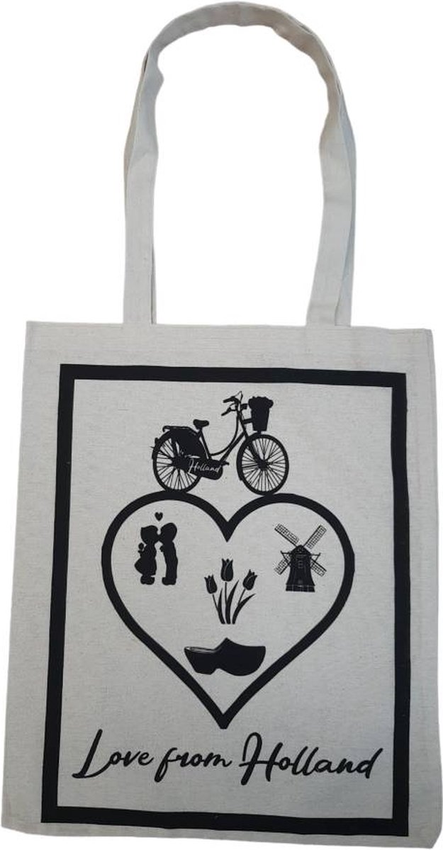 Canvas tas - Love from Holland - katoenen tas - schoudertas dames - tassen dames - schoudertassen