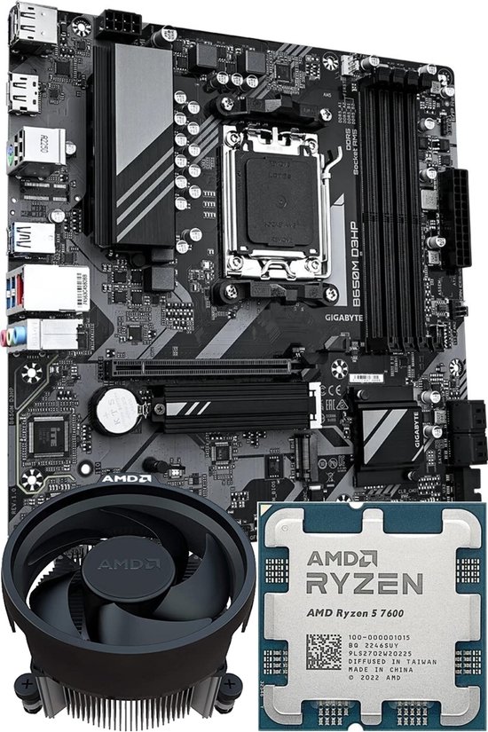 Foto: Azerty combokit gigabyte 7600 combokit amd ryzen 5 7600 gigabyte b650m d3hp