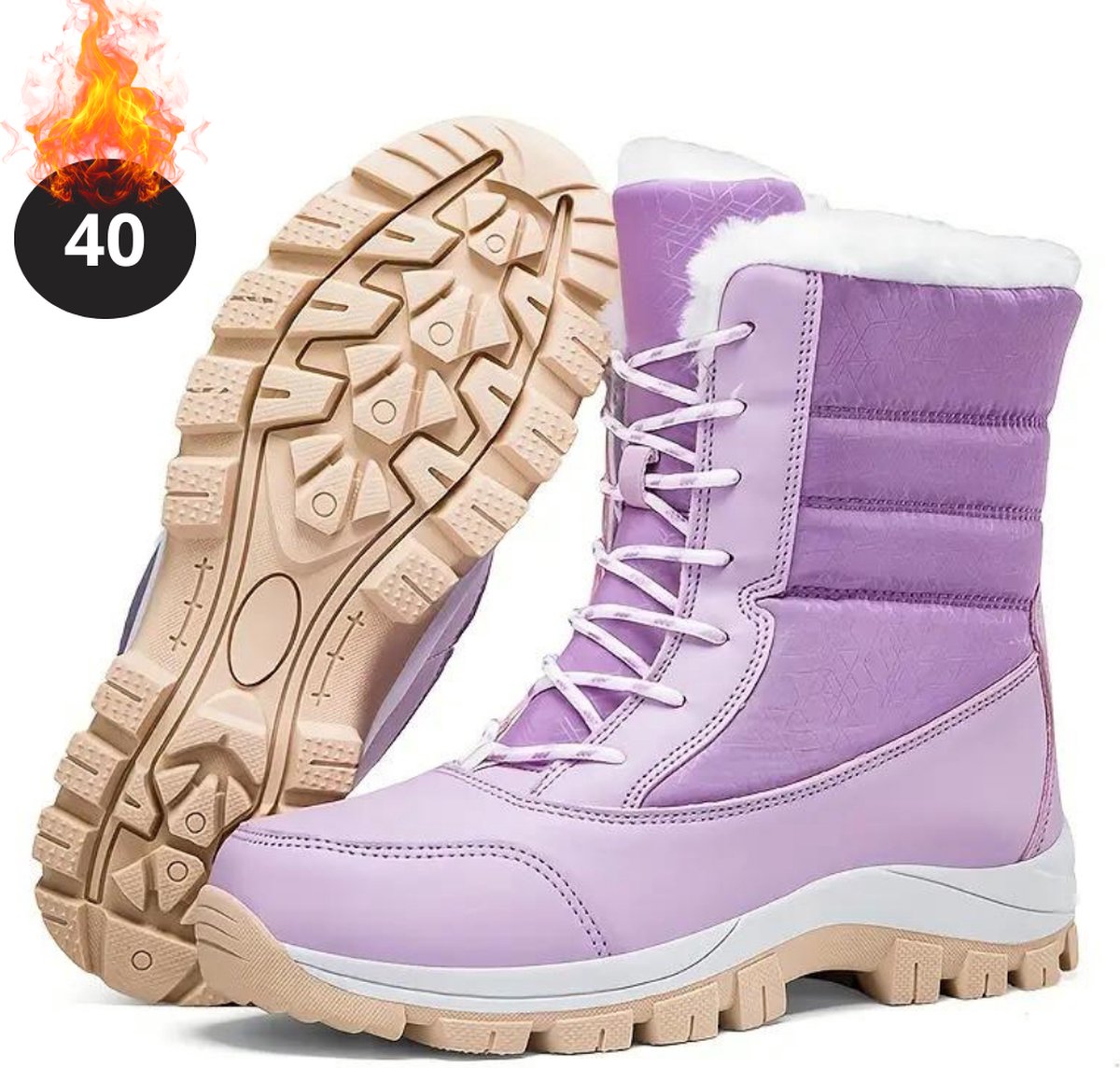 Livano Snowboots Sneeuwschoenen Sneeuwboots Dames Wintersport Ski Skischoenen – 40 Laarzen Paars