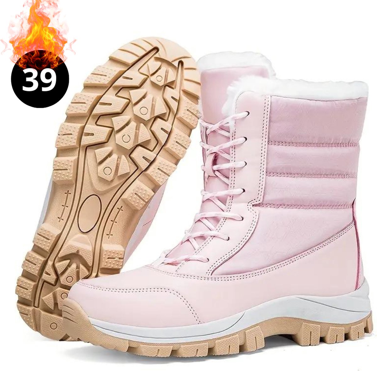 Livano Snowboots Sneeuwschoenen Sneeuwboots Dames Wintersport Ski Skischoenen – 39 Laarzen Roze