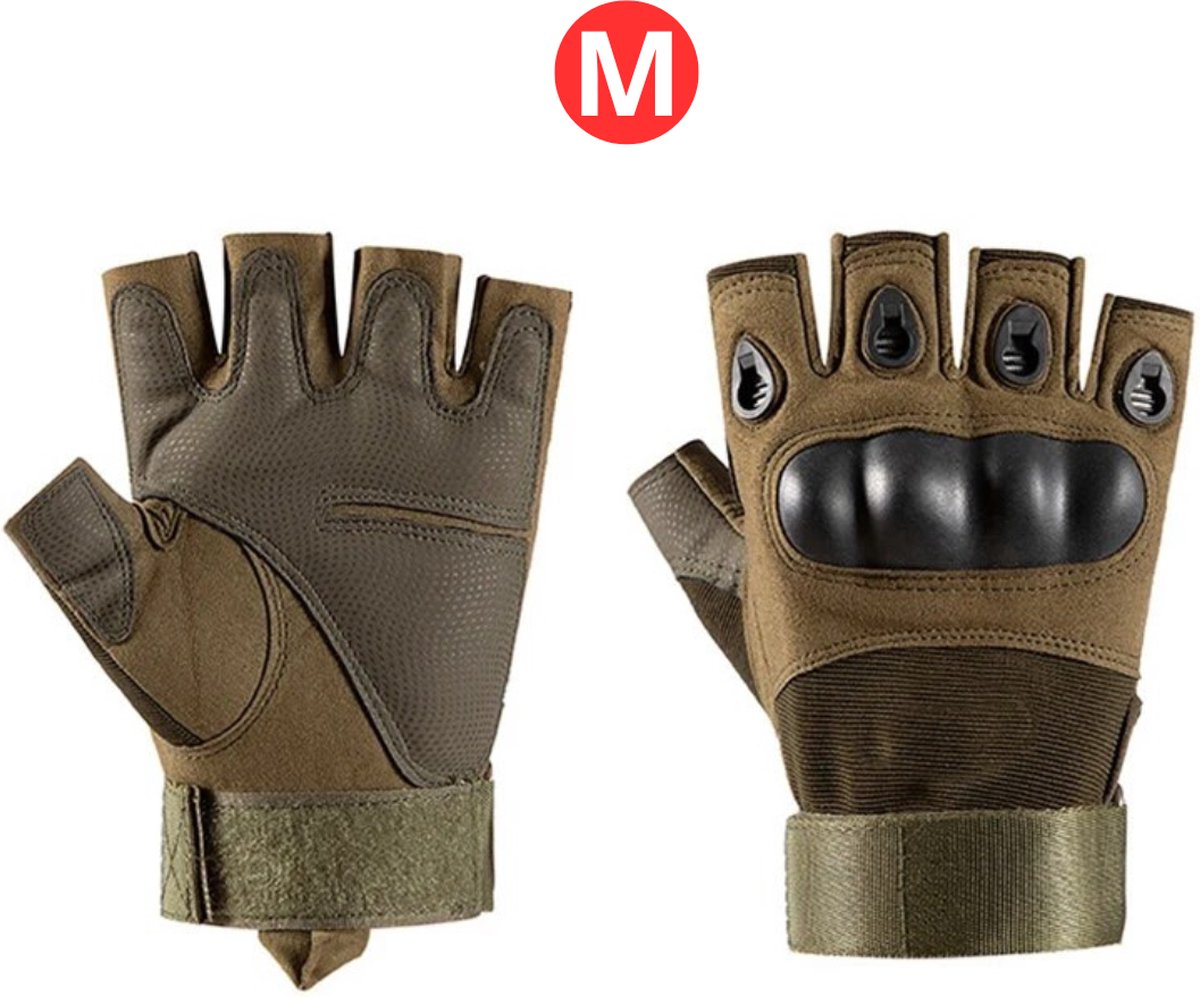 Bovista Airsoft Handschoenen - Tactical - Tactical Gloves - Leger - Tactical Handschoenen Hardknuckle - Paintball - Militaire - Vingerloze - Groen M