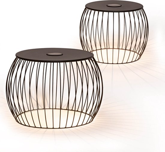 LUMALAND bijzettafel set van 2 - LED, solar & USB - voor binnen en buiten - onderhoudsvriendelijk