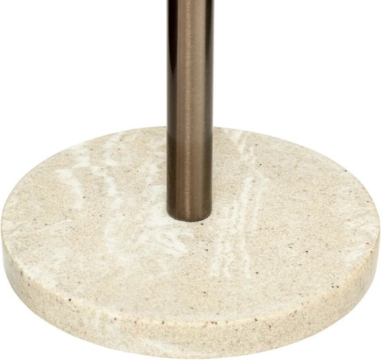 Ronde marmeren voet met een metalen staander.