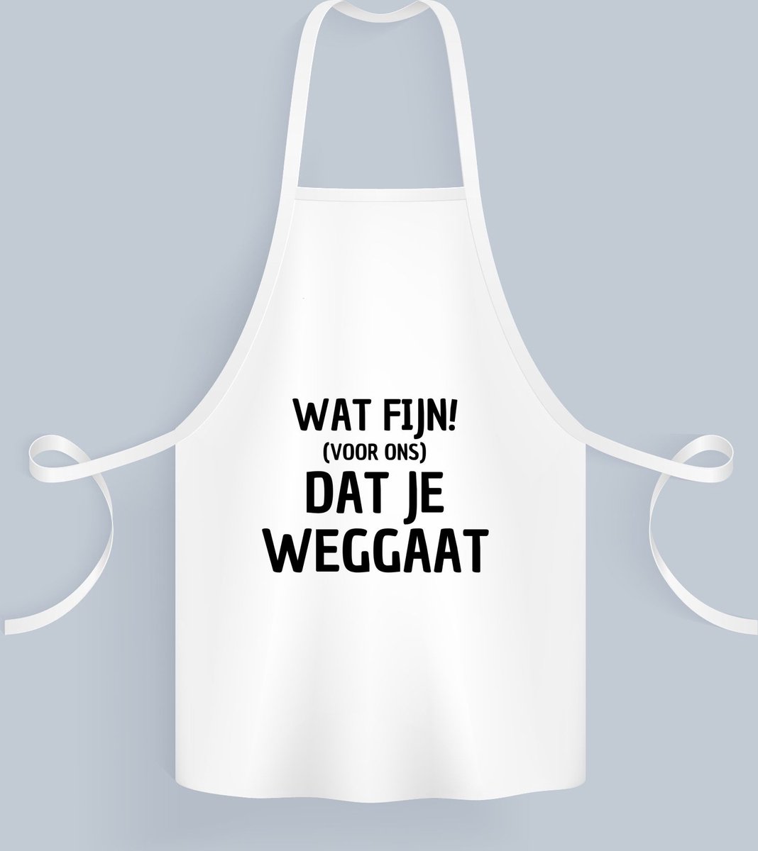 Akyol - wat fijn dat je weggaat Keukenschort - Afscheid bedank cadeau - collega's - werk - afscheidscadeau - verjaardagscadeau - 82 bij 71 cm