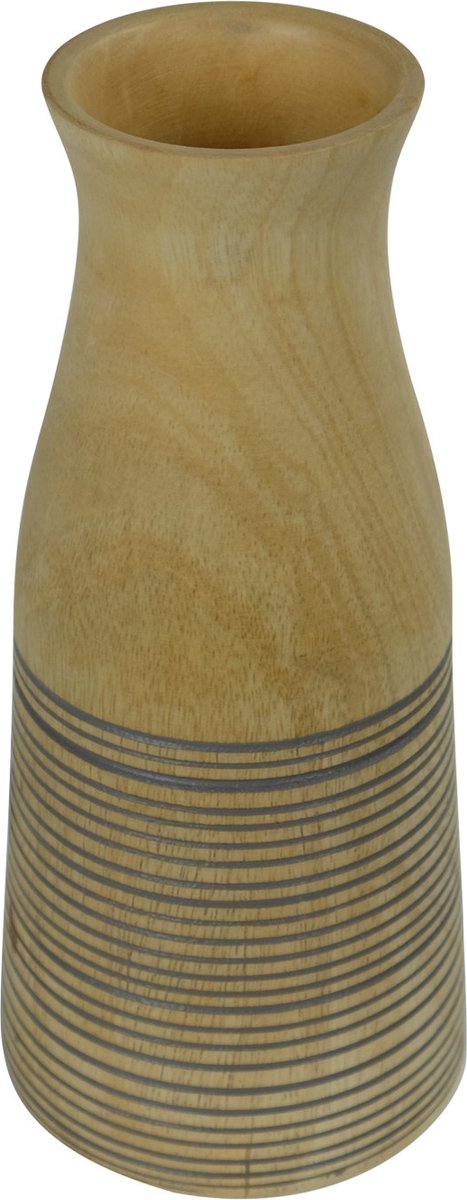 Fine Asianliving Japandi Vaas Mangohout Handgemaakt Grijs D7xH23cm